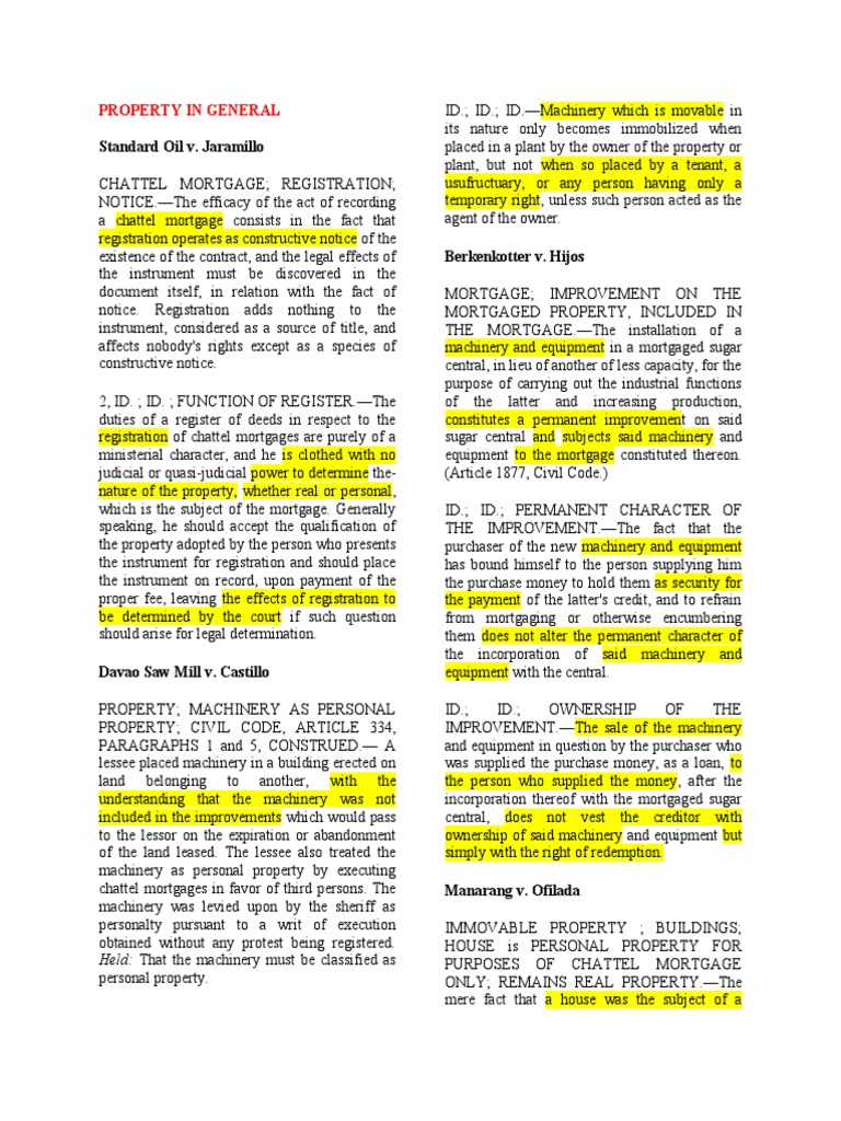 Property Doctrines PDF Concurrent Estate Mortgage Law