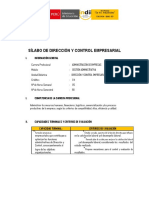 Sílabus DIRECCIÒN Y CONTROL EMPRESARIAL