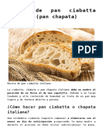 Receta de Pan Ciabatta Italiano (Pan Chapata)