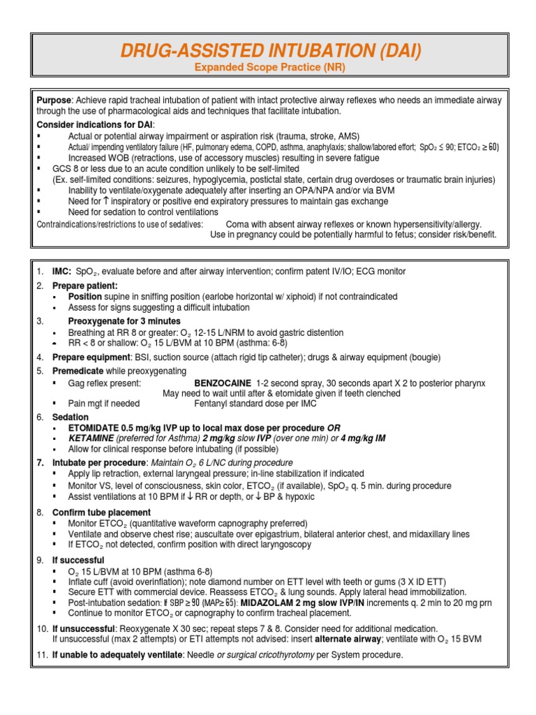 DrugAssisted Intubation (Dai) Expanded Scope Practice (NR) PDF