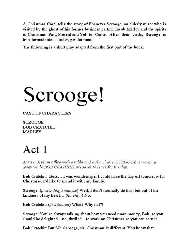 A Christmas Carol Short Version 