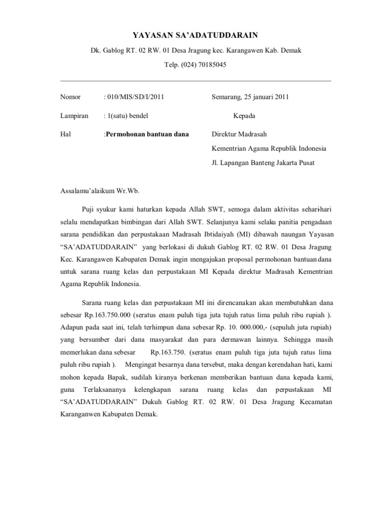 Proposal Bantuan Dana