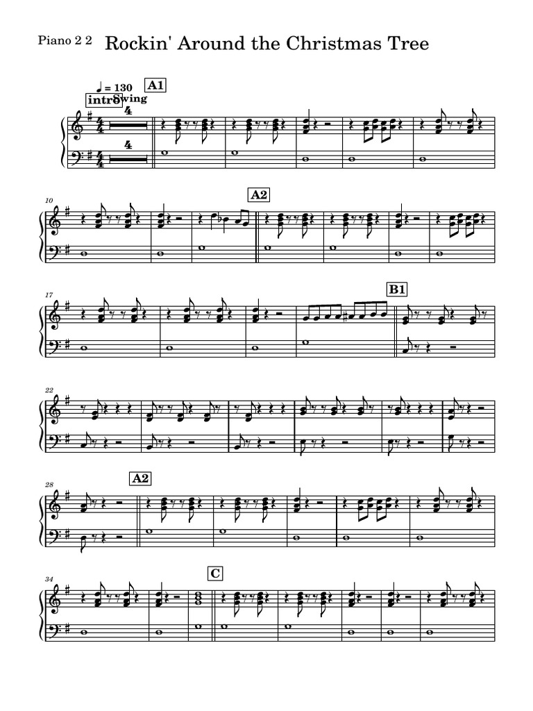 Rockin' Around The Christmas TreePiano 2 2 PDF