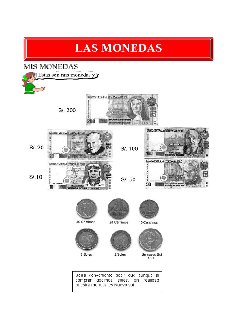 Las Monedas para Primero de Primaria | PDF