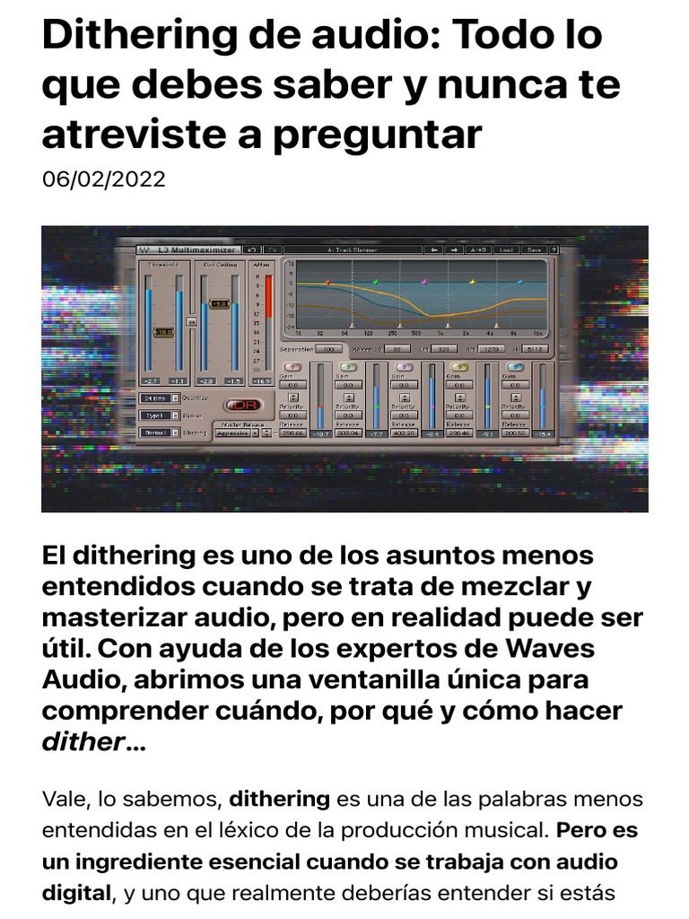 Dithering de Audio: Todo Lo Que Debes Saber y No Te Atreves A Preguntar ...