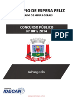 Concurso público para advogado em Espera Feliz (MG