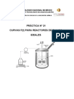 Urey. Tarea 21. Curvas F (T) para Reactores de Flujos Ideales y Reales