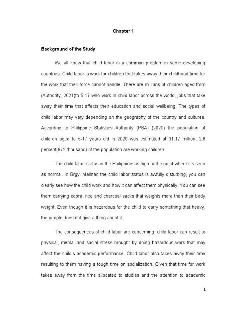 Impact of Child Labor on Education in Malinao | PDF | Child Labour ...