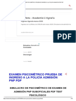 Examen Psicométrico Prueba de Ingreso A La Policía Admisión PNP PDF