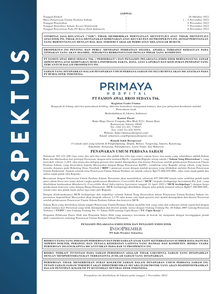 Penawaran Umum Perdana Saham Famon | PDF