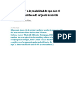 Caza Mayor" o La Posibilidad de Que Sea El Autor Quien Cambie A Lo Largo de La Novela