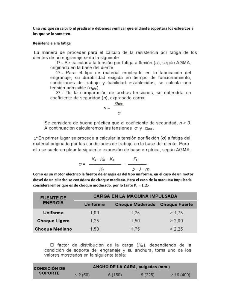Resistencia a la fatiga de engranajes | PDF | Engranaje | Fatiga (material)
