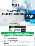 CHM271 - Chapter 3 - Ionic Equilibrium