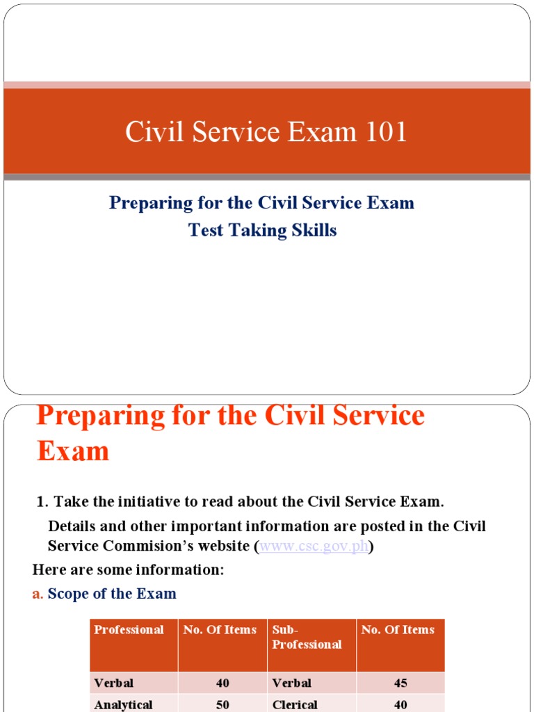PH Civil Service Exam 101 | PDF | Test (Assessment) | Reading Comprehension