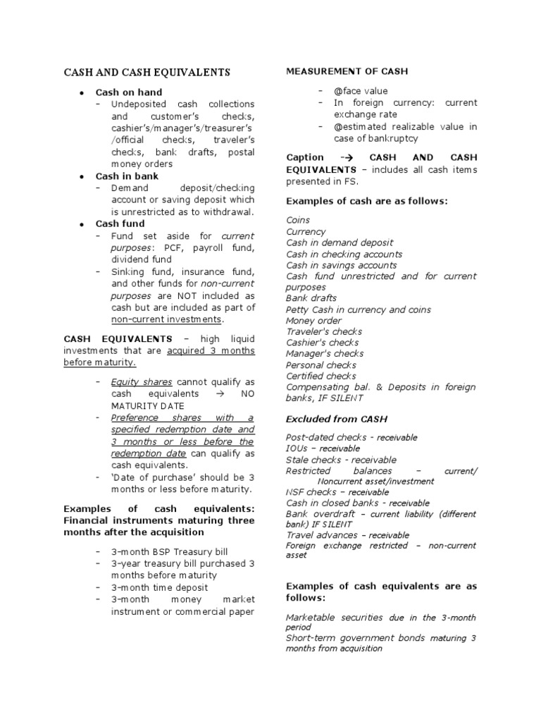 Cash & Cash Equivalents PDF
