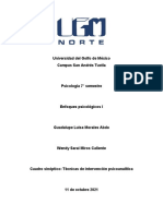 Cuadro Sinóptico Técnicas de Intervención Psicoanalítica