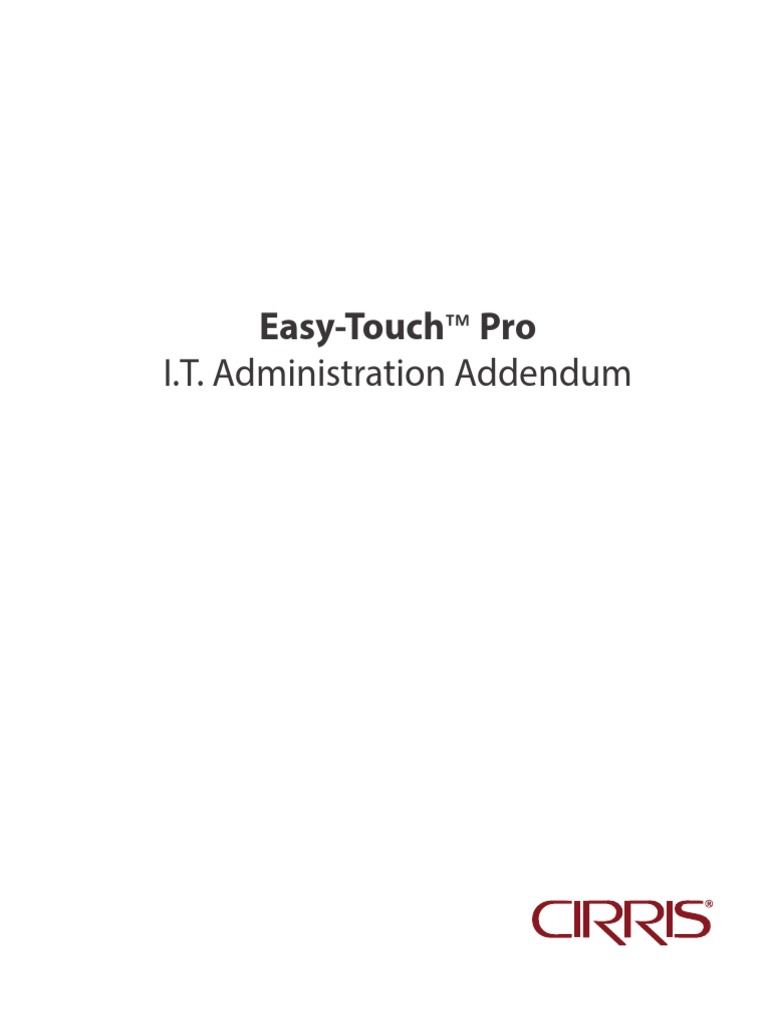 Easy touch pro it administrative addendum 2020 pdf user computing