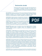 Formulario de Declaración Jurada 2020