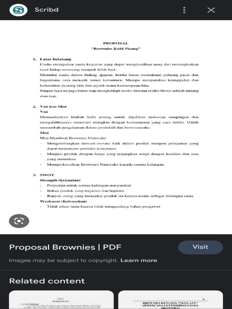 Proposal Usaha Makanan Brownies Google Search Pdf