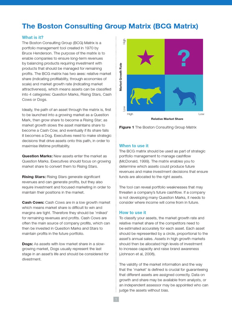 BCG Matrix | PDF | Market (Economics) | Business Economics