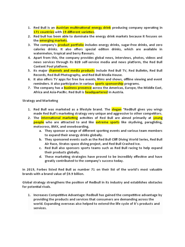 Red Bull | PDF | Business Economics | Business Process