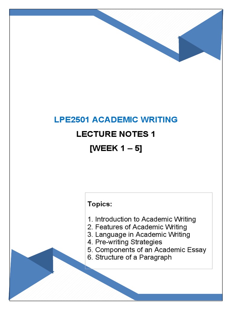 Academic Writing Lecture Notes Overview | PDF | Grammatical Tense | Air ...