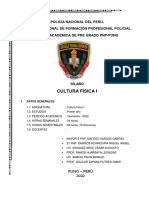 Silabo Cultura Física - I Semestre PNP 2022