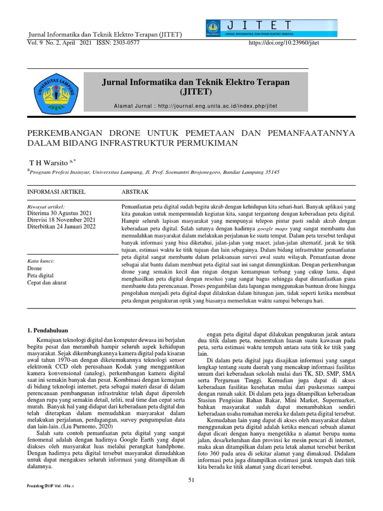 Jurnal Informatika Dan Teknik Elektro Terapan (Jitet) | PDF