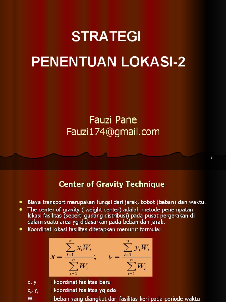 Strategi Penentuan Lokasi Fasilitas | PDF