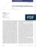 Acta Paediatrica - 2012 - Bos - The Incidence of Prematurity or Low Birth Weight For Gestational Age Among Children With