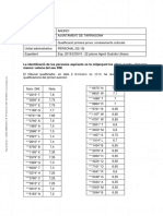 La Identificació de Les Persones Aspirants Es Fa Mitjançant Les Xifres Quarta, Cinquena, Sisena I Setena Del Seu DNI