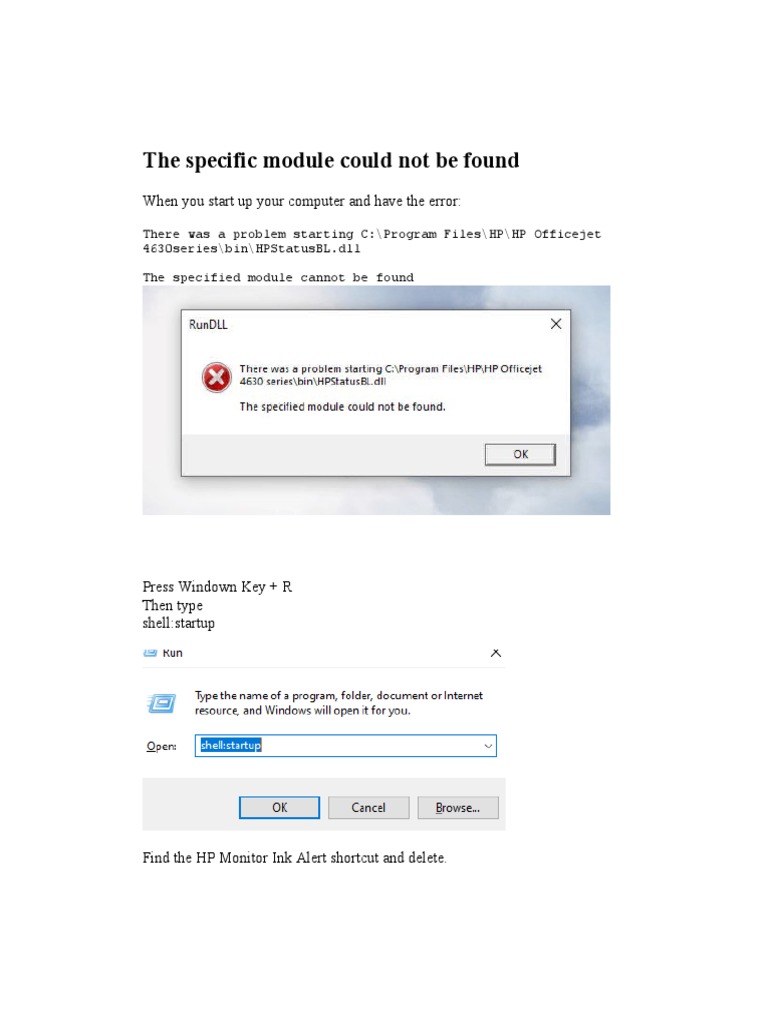 Fix HPStatusBL.dll Startup Error | PDF | Windows Registry | Computing