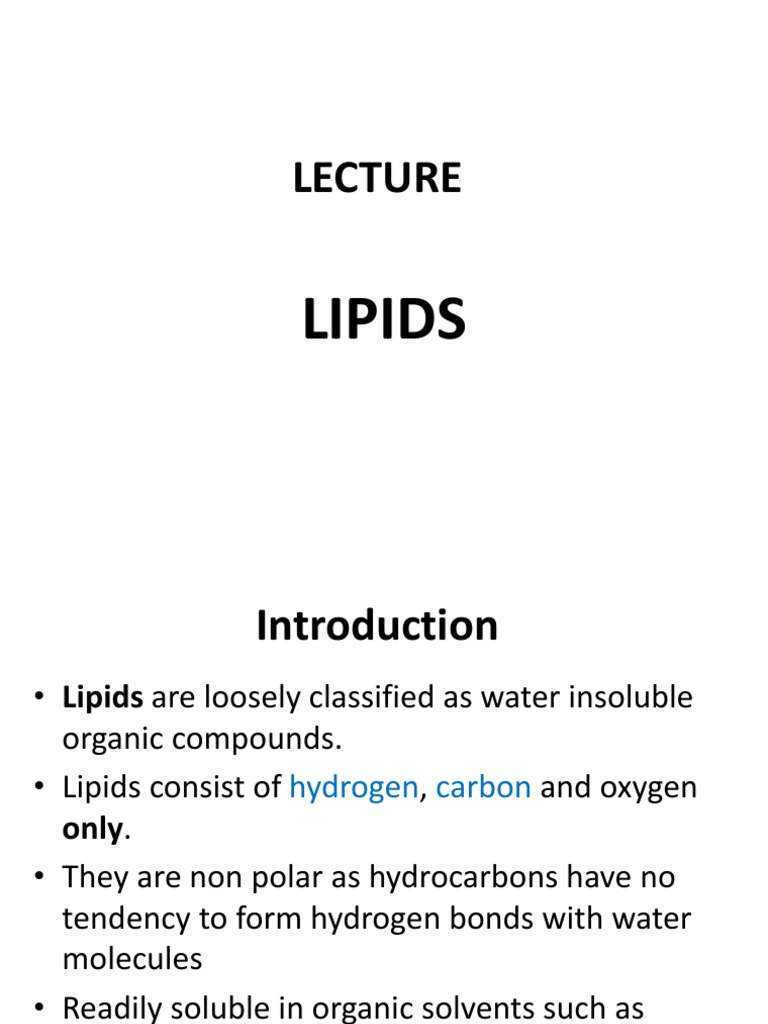 BIO 111 Lecture LIPIDS | PDF | Lipid | Triglyceride