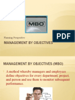Planning Perspective - Management by Objectives (MBO) Process