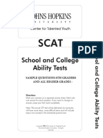 SCAT Sample Questions Grades 6 Higher
