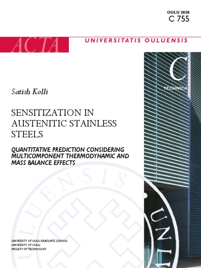 Sensitization in Austenitic Stainless Steels - Quantitative Prediction ...