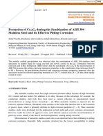 Sensitization of AISI 304 and Reversing of Corrosion 2012