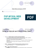 Introduction to World Wide Web and basics of PHP