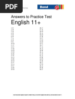 Bond 11 Plus English Test Answers