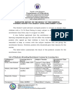 Narrative Report On The Result of The Parental Consent