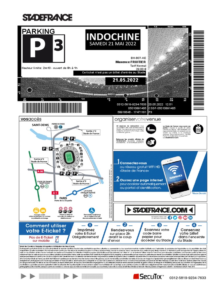 Stade de France Billet Parking PDF