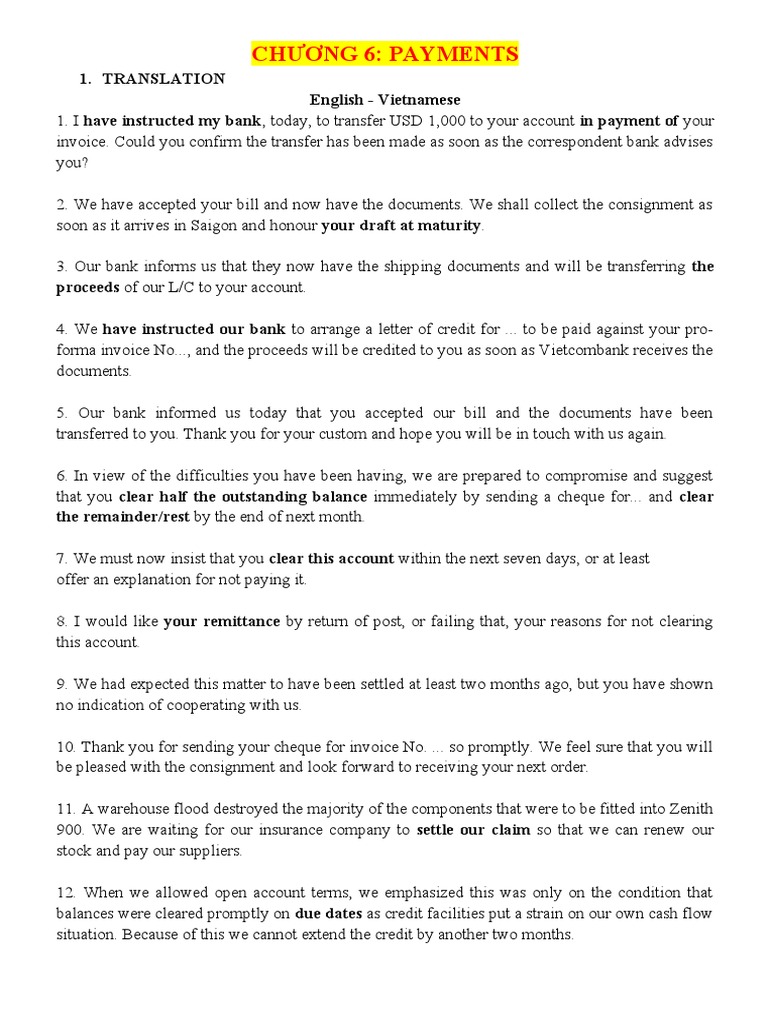 Bt Ch動董ng 6 Payments Pdf Cheque Banks