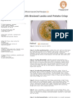 Potato Ravioli With Braised Leeks and Potato Crisp