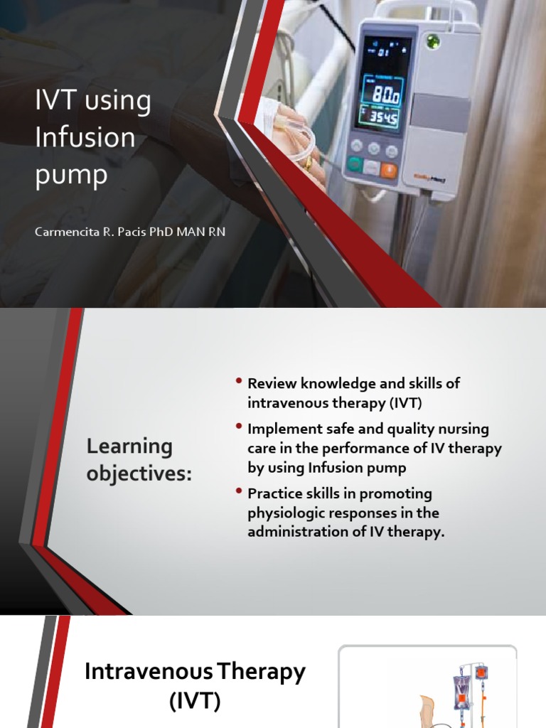 IVT Using Infusion Pump PDF Intravenous Therapy Saline (Medicine)