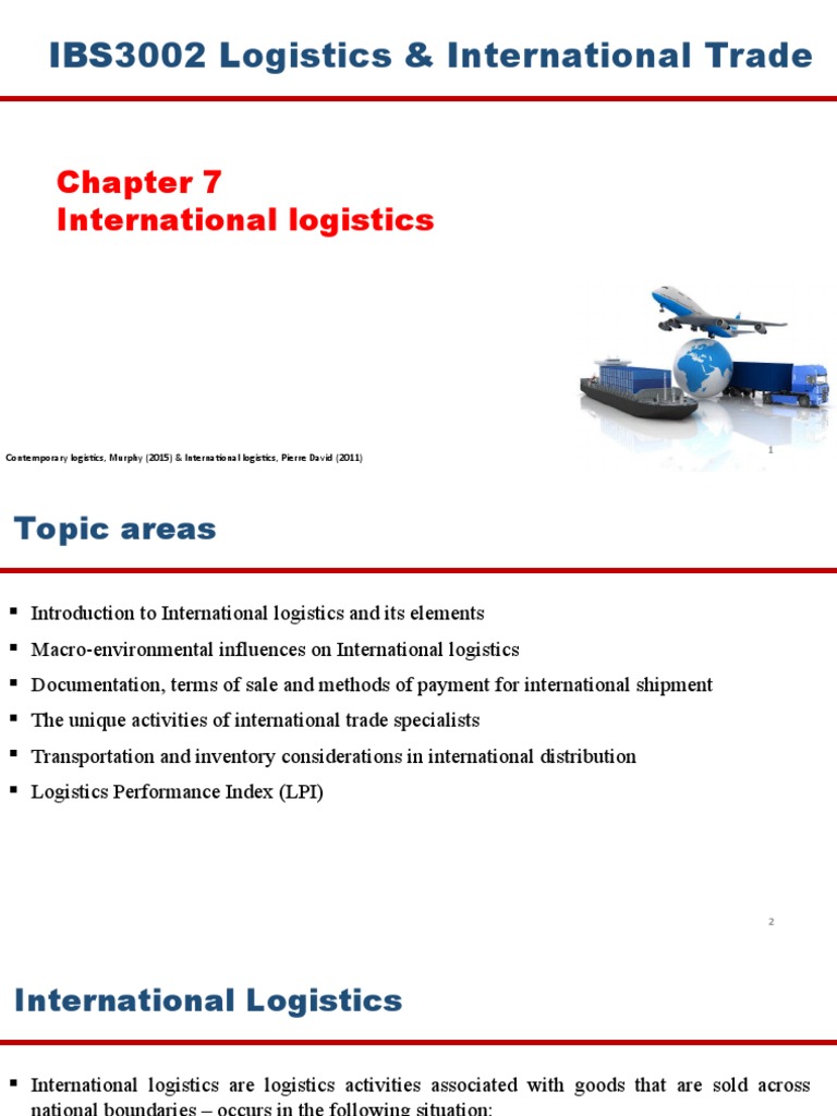 Chapter 7 - International Logistics | PDF | Cargo | Freight Transport