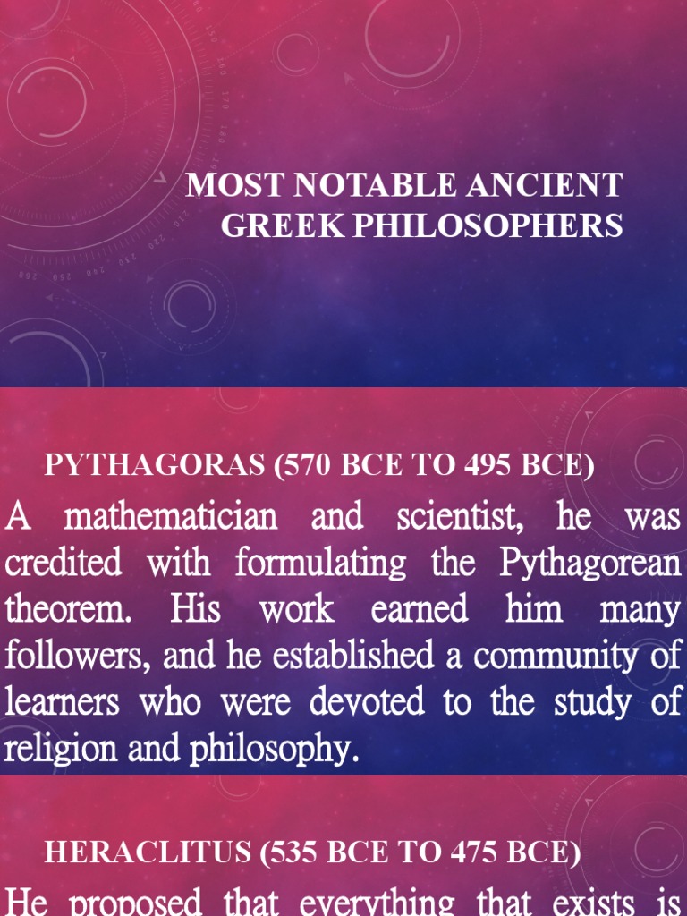 Notable Ancient Greek Philosophers | PDF | Plato | Ancient Greek Philosophy