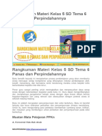 Kelas 5 Tema 6 Panas Dan Perpindahannya (GuruZamanNow - Id)