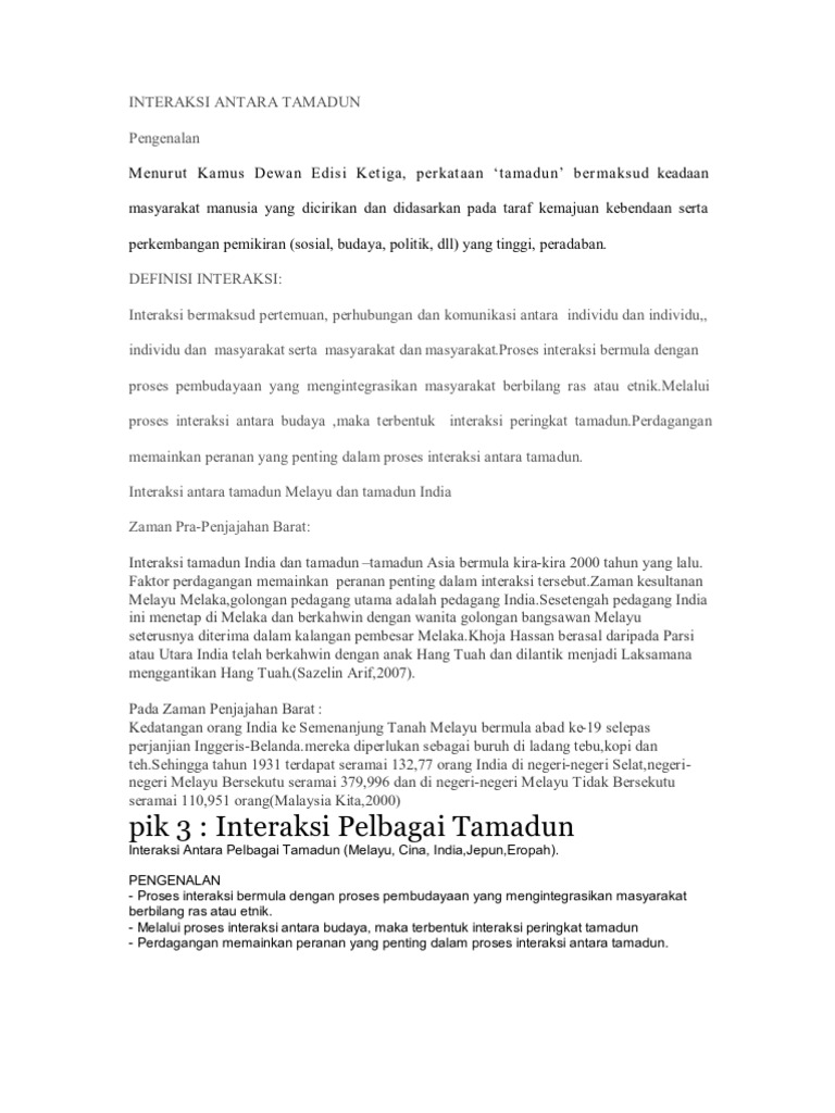 Interaksi Antara Tamadun Pdf