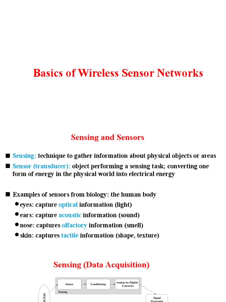 M1 01 Basics of WSN Intro, Constraints, Challenges, Issues