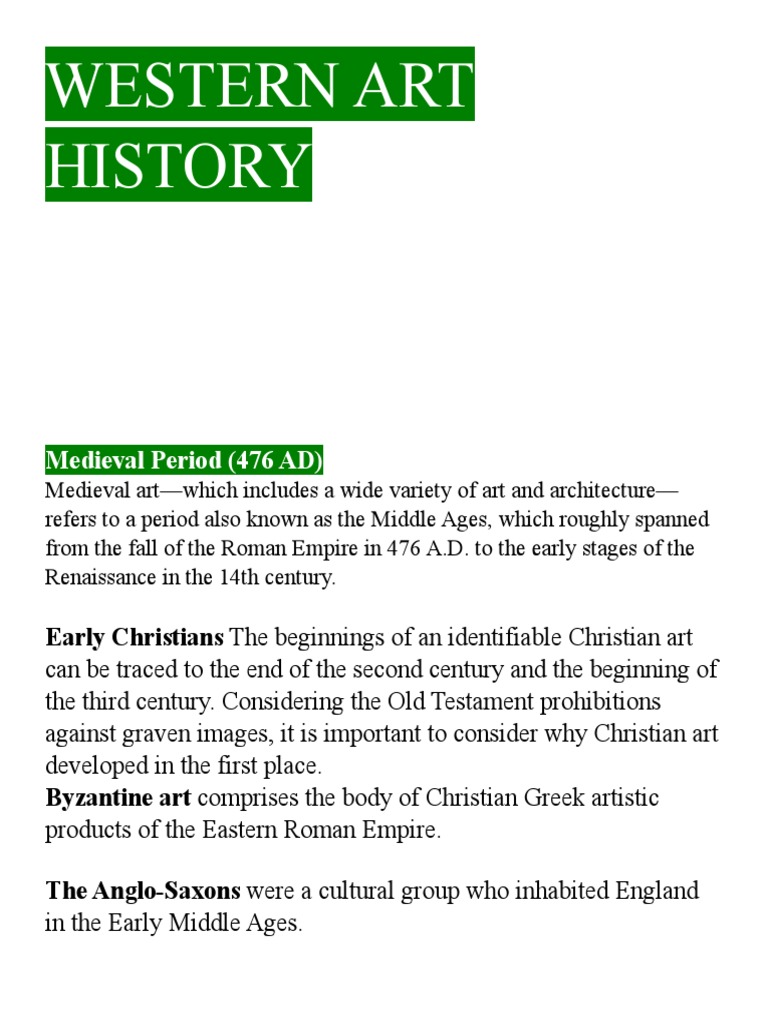 Western Art History PDF Renaissance Baroque